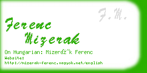 ferenc mizerak business card